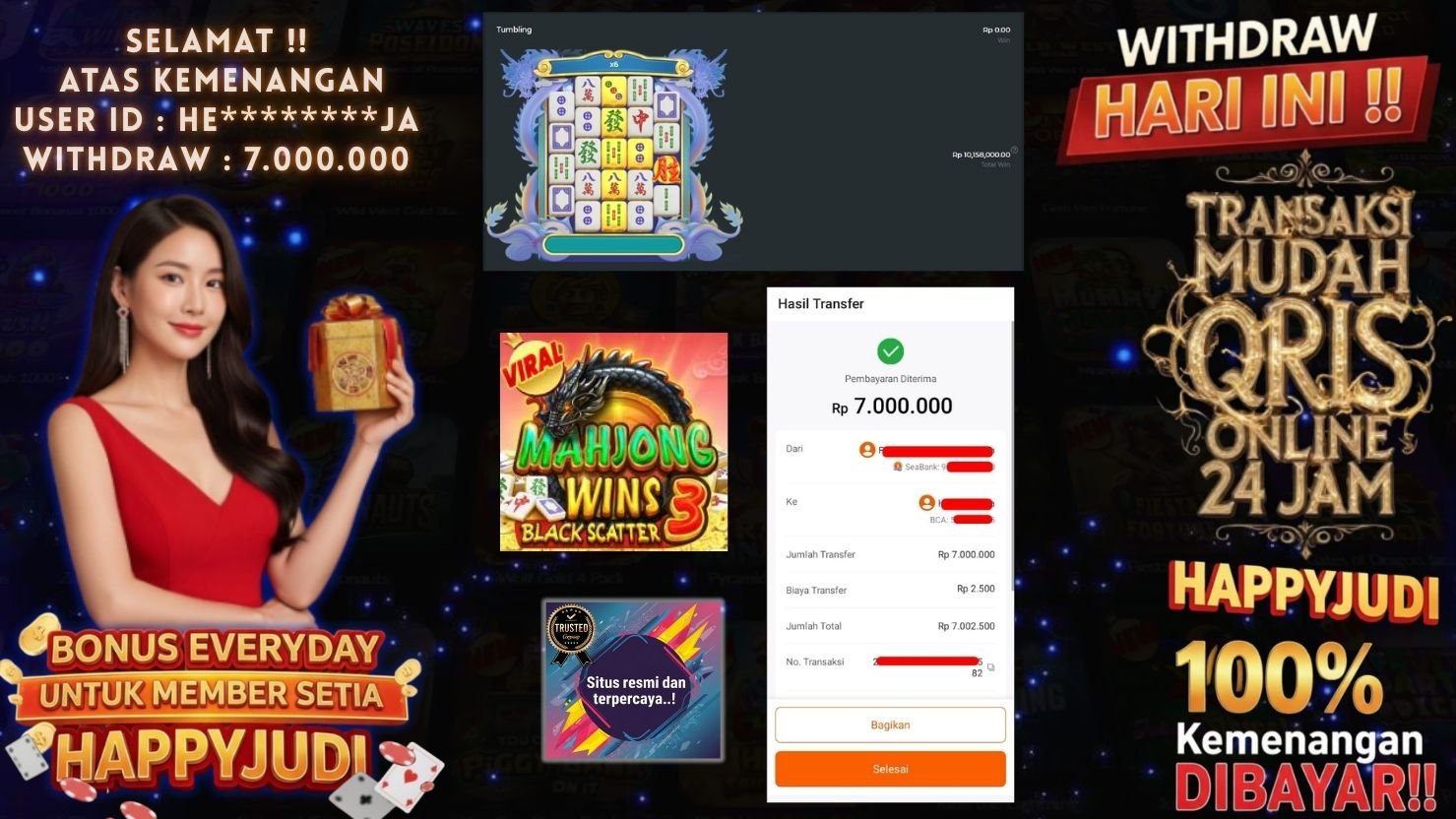 HAPPYJUDI JACKPOT SLOT MAHJONG WINS 3 - BLACK SCATTER
